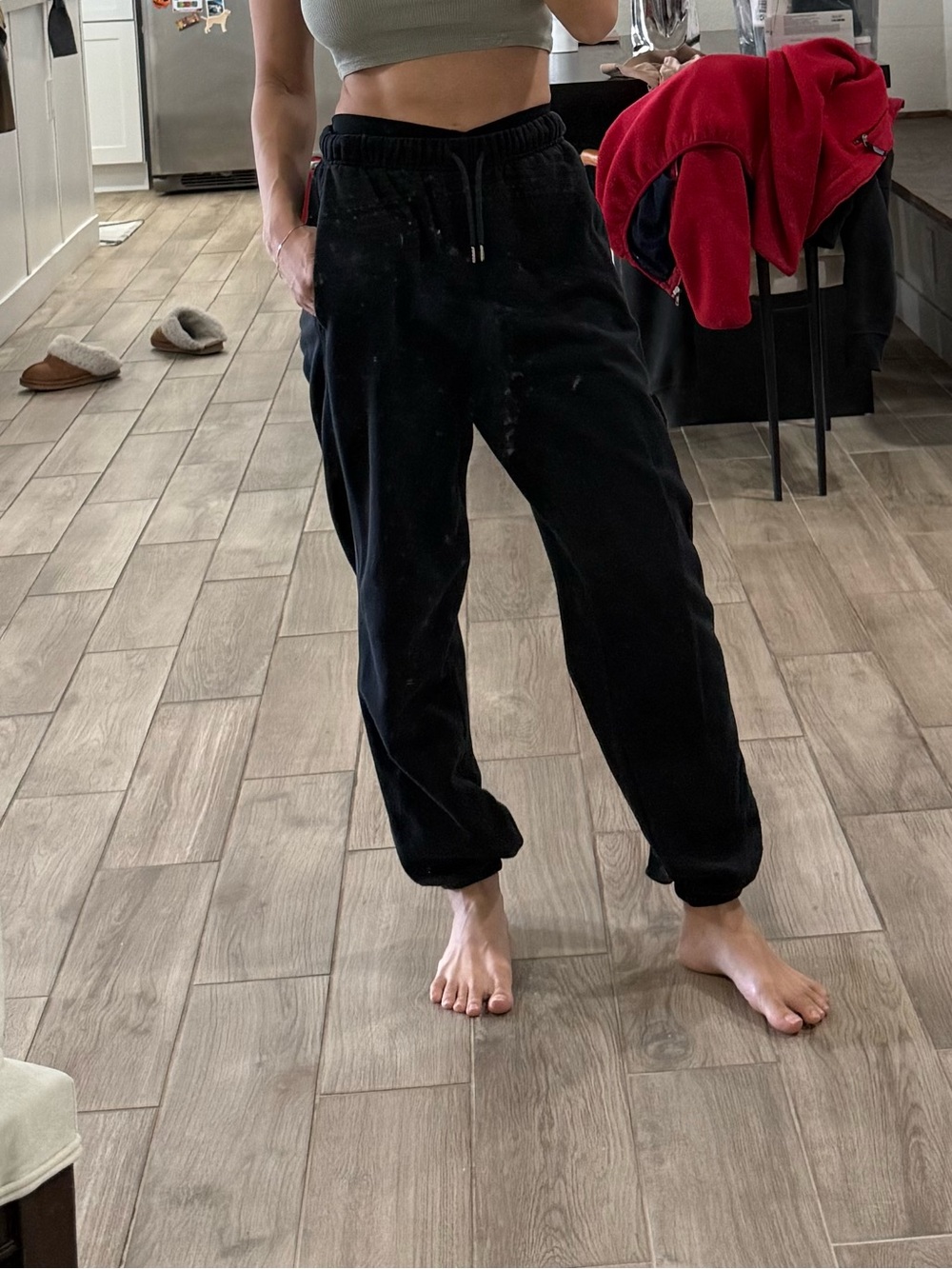 Old Navy Black Fleece-Lined Jogger Waistband